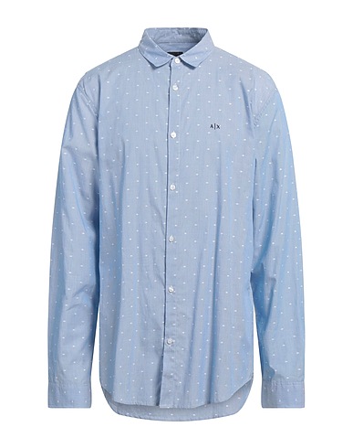 ARMANI EXCHANGE Camicia a righe Azzurro 100% Cotone