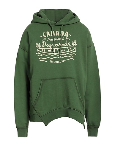 DSQUARED2 Hooded track jacket  Military green 100% Cotton