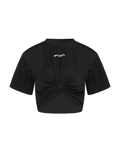 PALM ANGELS Crop top Black 100% Cotton, Polyester