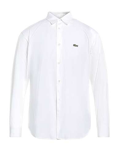 LACOSTE x COMME des GARÇONS SHIRT Однотонная рубашка Белый 100% Хлопок