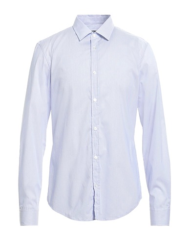 GRIFONI Striped shirt Azure 64% Cotton, 31% Polyamide, 5% Elastane