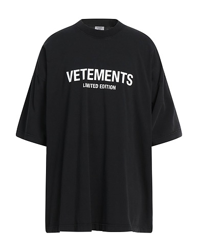 VETEMENTS オーバーサイズTシャツ ブラック コットン 100%