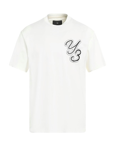 Y-3 T-shirt Off white 100% Cotton, Elastane