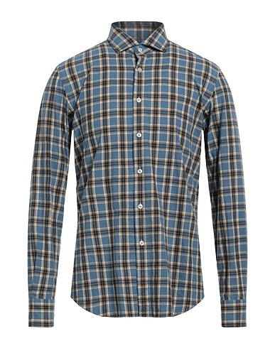 XACUS Checked shirt Pastel blue 100% Cotton