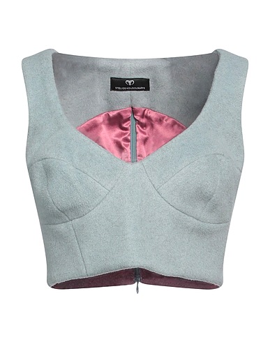 STELIOS KOUDOUNARIS Top Celeste 47% Rayon, 38% Poliestere, 15% Elastan, Lana