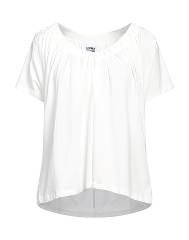 ALPHA STUDIO Ｔシャツ オフホワイト コットン 95% / ポリウレタン 5%