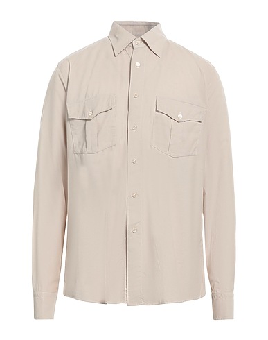 ALESSANDRO GHERARDI Solid colour shirt Beige 100% Cotton