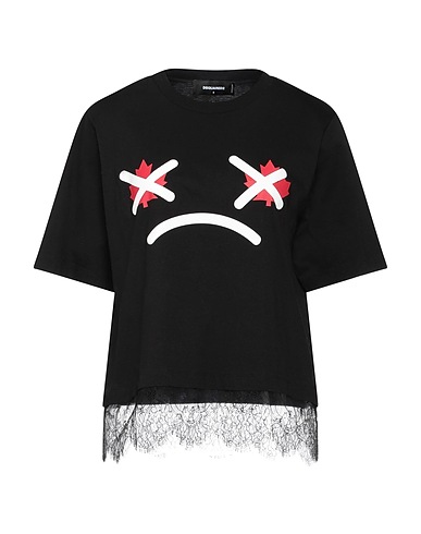 DSQUARED2 T-Shirt Schwarz 100% Baumwolle, Polyamid, Viskose