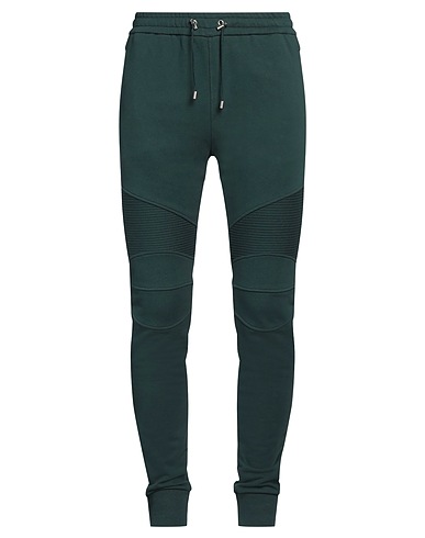 BALMAIN Pantalón Verde oscuro 100% Algodón, Elastán