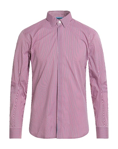 DUNHILL Checked shirt Red 75% Cotton, 21% Polyamide, 4% Elastane
