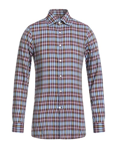 DUNHILL Checked shirt Sky blue 100% Lyocell