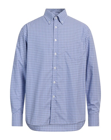 DUNHILL Checked shirt Sky blue 100% Cotton