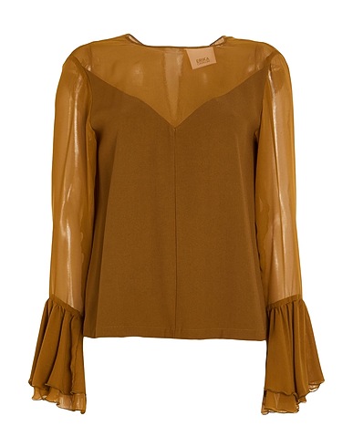 ERIKA CAVALLINI Top Mustard 100% Polyester, Viscose, Elastane