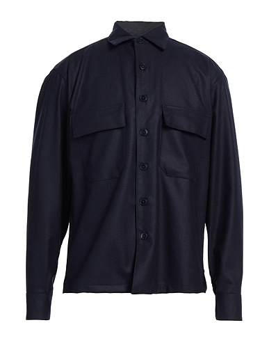 COSTUMEIN Solid color shirt Midnight blue 100% Virgin Wool