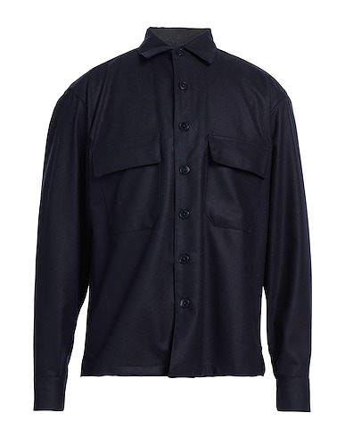 COSTUMEIN Solid color shirt BLU NOTTE 100% Virgin Wool