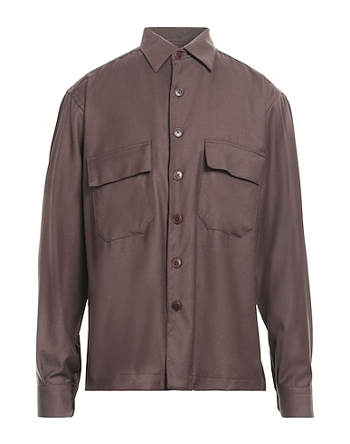 COSTUMEIN Solid colour shirt CIOCCOLATO 100% Virgin Wool