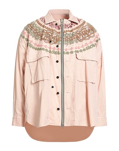 SACAI Patterned shirt Light pink 100% Cotton, Polyester, Acrylic, Rayon, Linen