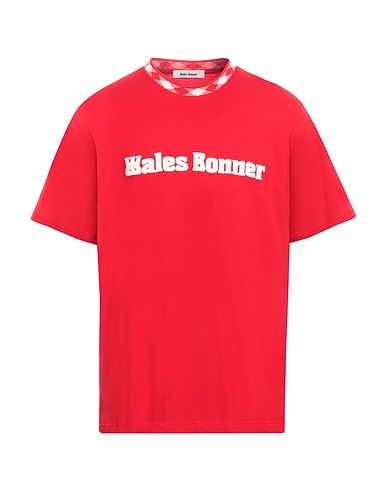 WALES BONNER T-shirt Red 100% Organic cotton, Polyester, Elastane