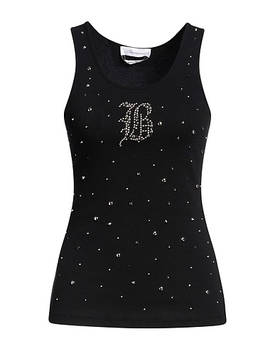 BLUMARINE Vest Black 95% Cotton, 5% Elastane