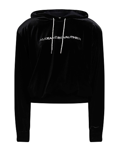 ALEXANDRE VAUTHIER Hooded sweatshirt Black 90% Polyester, 10% Elastane