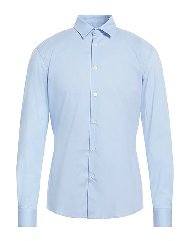 GREY DANIELE ALESSANDRINI Einfarbiges Hemd Hellblau 97% Baumwolle, 3% Elastan