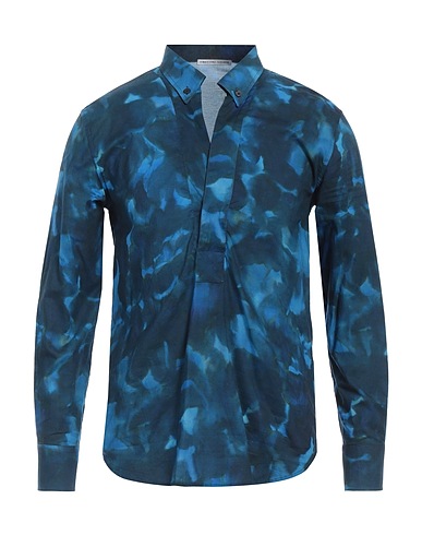 GREY DANIELE ALESSANDRINI Patterned shirt Blue 100% Cotton
