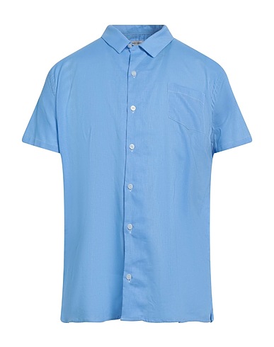 GREY DANIELE ALESSANDRINI Linen shirt 55% Linen, 45% Cotton