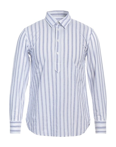 GREY DANIELE ALESSANDRINI Striped shirt White 90% Cotton, 10% Linen