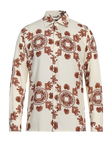 DANIELE ALESSANDRINI Patterned shirt Beige 100% Cotton