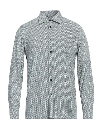 DANIELE ALESSANDRINI Patterned shirt Navy blue 100% Viscose