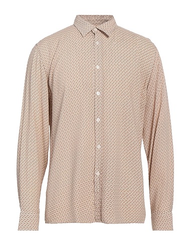 DANIELE ALESSANDRINI Patterned shirt Cream 100% Viscose