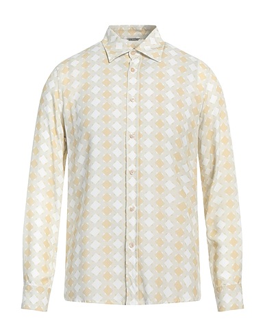 DANIELE ALESSANDRINI Patterned shirt Beige 100% Viscose