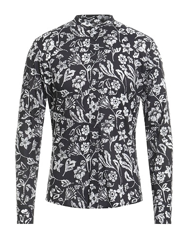 DANIELE ALESSANDRINI Patterned shirt Black 100% Cotton