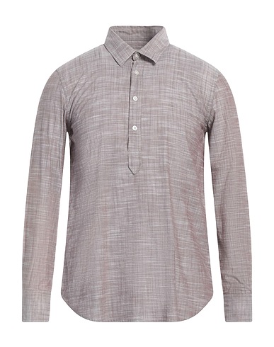 GREY DANIELE ALESSANDRINI Striped shirt KHAKI 100% Cotton