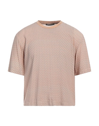 DANIELE ALESSANDRINI T-shirt Beige 100% Viscose, Polyester, Cotton