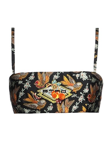 ETRO Top Black 100% Polyester, Cotton, Viscose