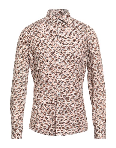 GREY DANIELE ALESSANDRINI Patterned shirt Beige 100% Cotton