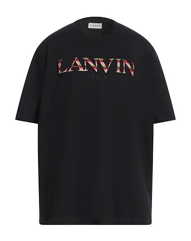 LANVIN T-shirt Black 100% Cotton, Polyester
