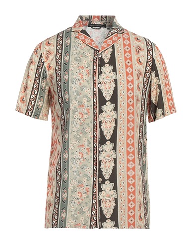 DANIELE ALESSANDRINI Patterned shirt Beige 100% Viscose