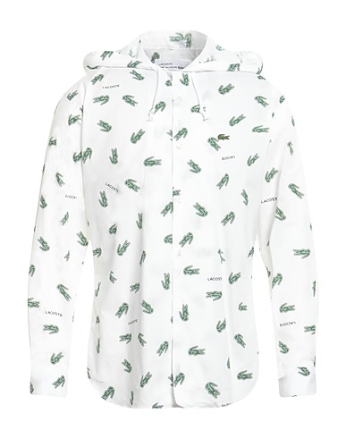 LACOSTE x COMME des GARÇONS SHIRT Patterned shirt White 100% Cotton