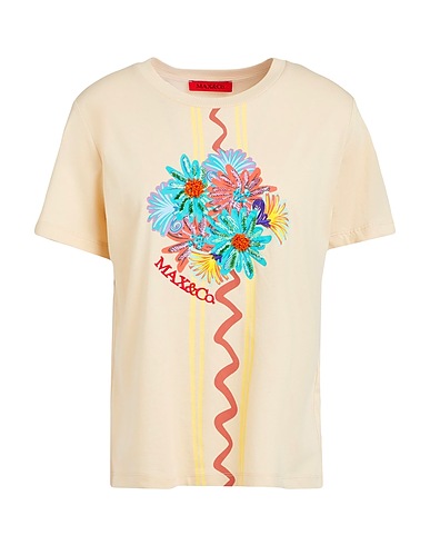 MAX&Co. T-shirt CALIBRI Beige 100% Cotton