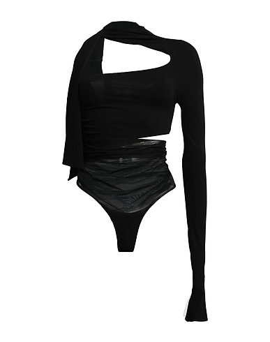 MUGLER TOPWEAR Black 88% Viscose, 12% Elastane, Polyamide