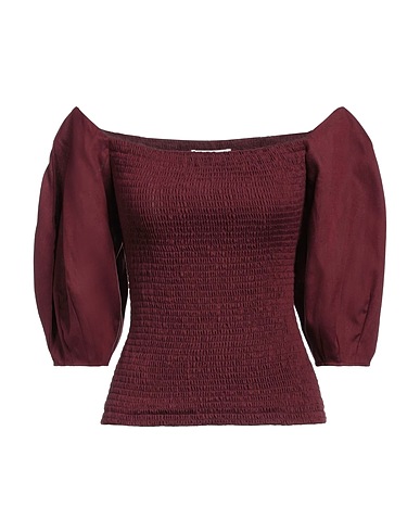 GABRIELA HEARST Top spalle scoperte Bordeaux 100% Lino, Seta, Elastan