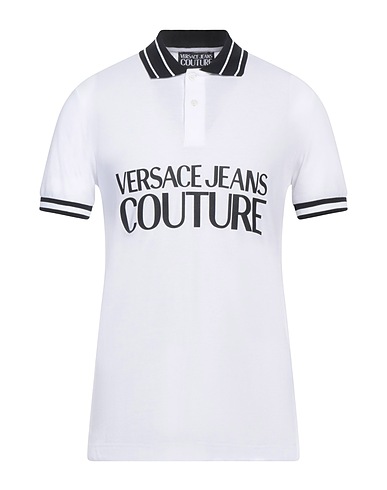 VERSACE JEANS COUTURE Polo Bianco 100% Cotone, Poliammide, Poliestere