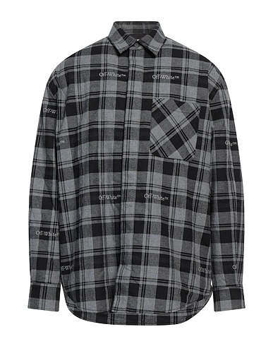 OFF-WHITE™ Camicia a quadri Piombo 100% Cotone