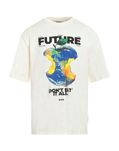 MSGM T-shirt FANTASTIC GREEN Ivory 100% Organic cotton