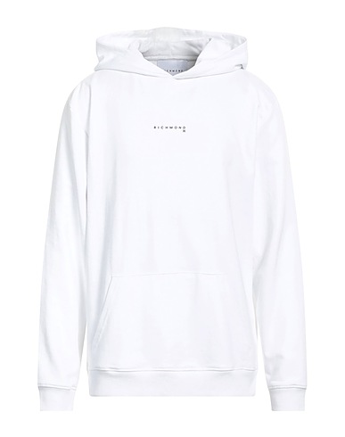 RICHMOND X Hooded track jacket  White 87% Cotton, 13% Polyester