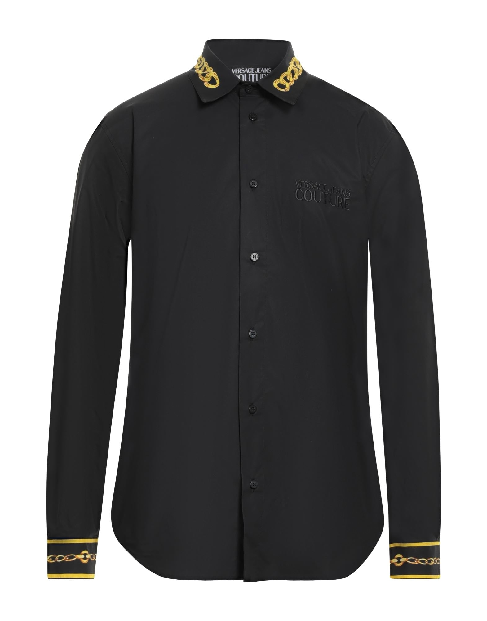 VERSACE JEANS COUTURE | Black Men's Patterned Shirt | YOOX
