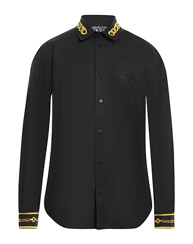 VERSACE JEANS COUTURE Solid colour shirt Black 100% Cotton