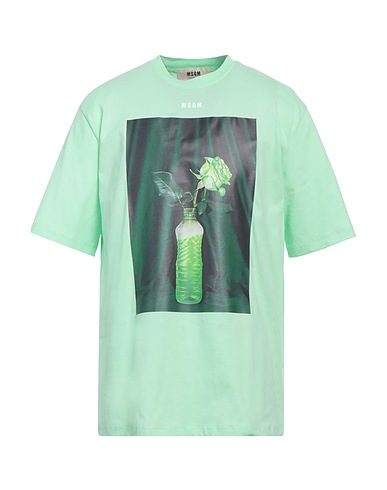 MSGM T-shirt Light green 100% Organic cotton